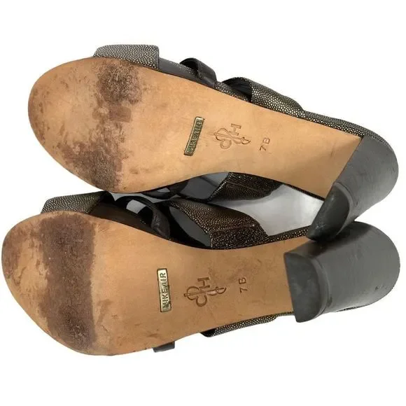 COLE HAAN / NIKE AIR Gold Leather Slide Sandals -7 - Picture 10 of 15